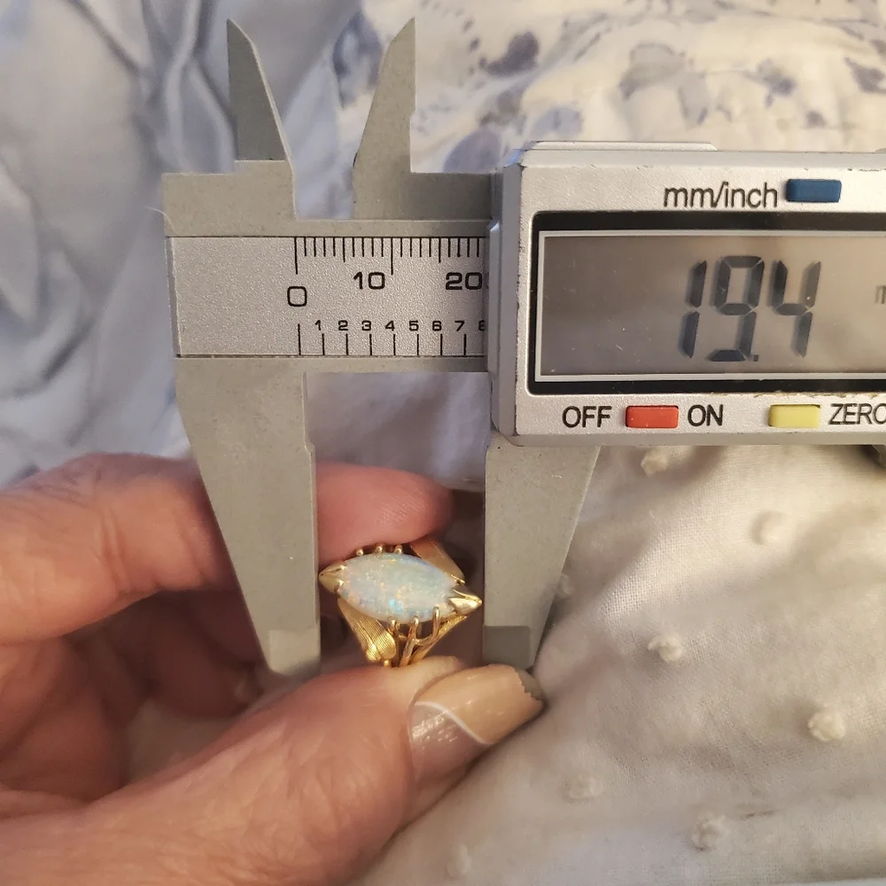 Stunning vintage large genuine opal ring - Picture 12 of 13